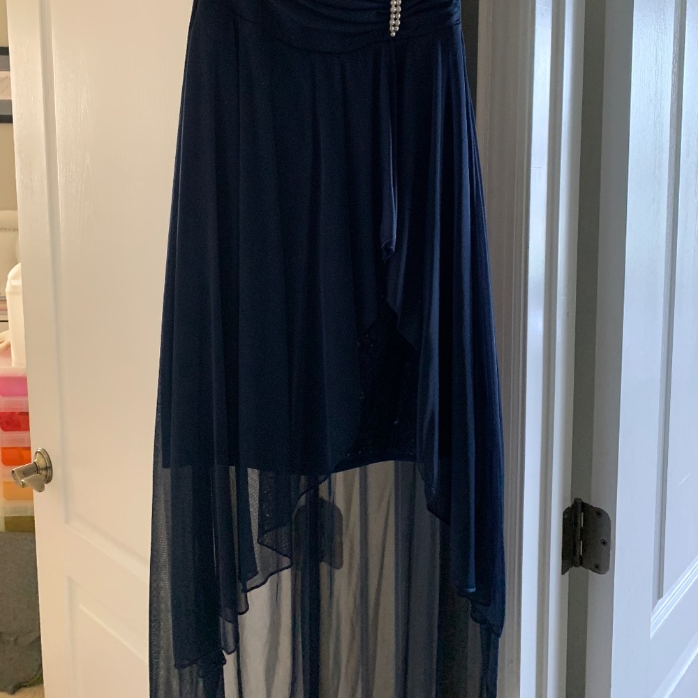 Beautiful short with long overlay dress